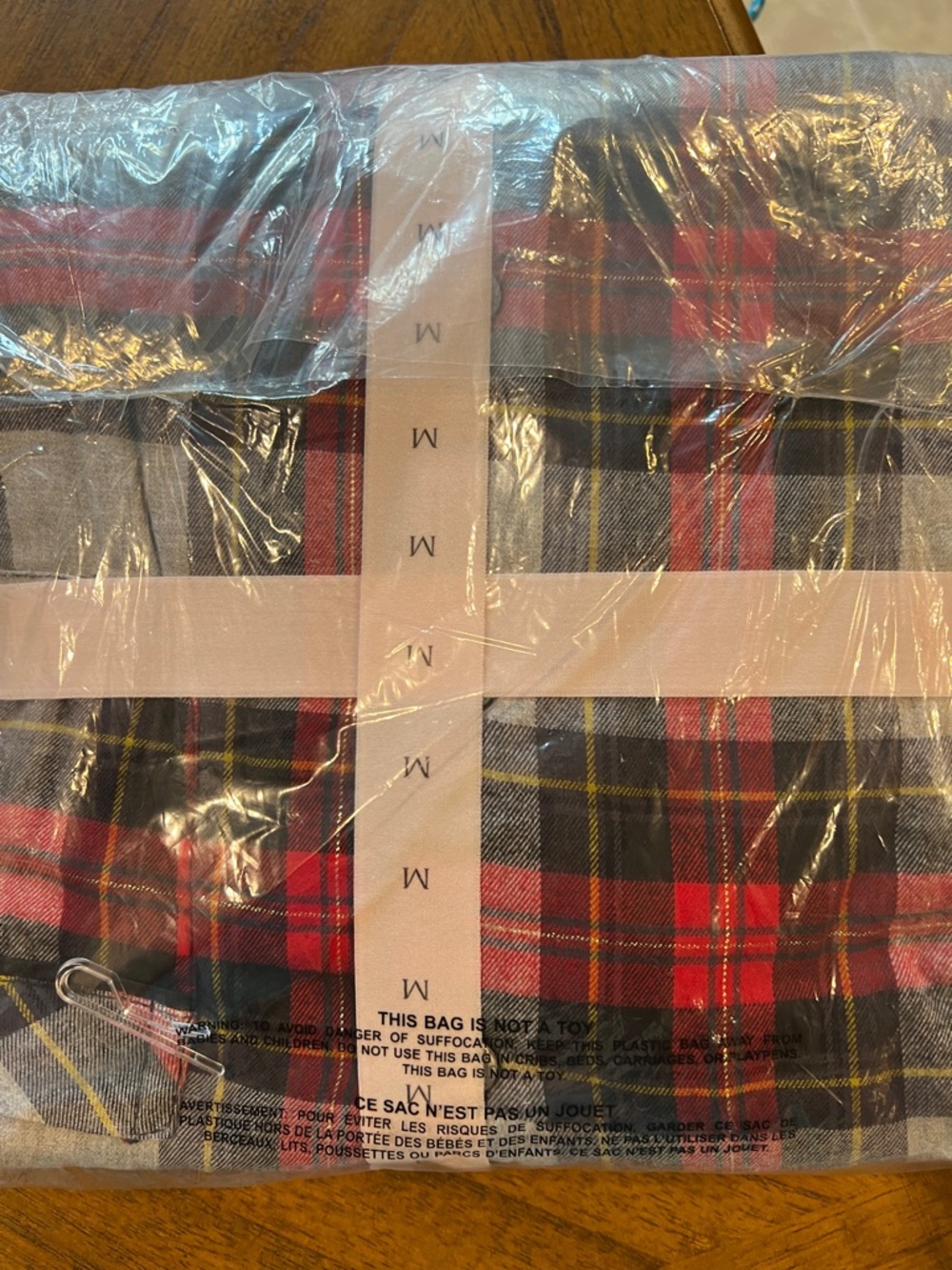 NWT Victoria's Secret Red Black Plaid Flannel Long Pajama Set Size Medium - Picture 3 of 4